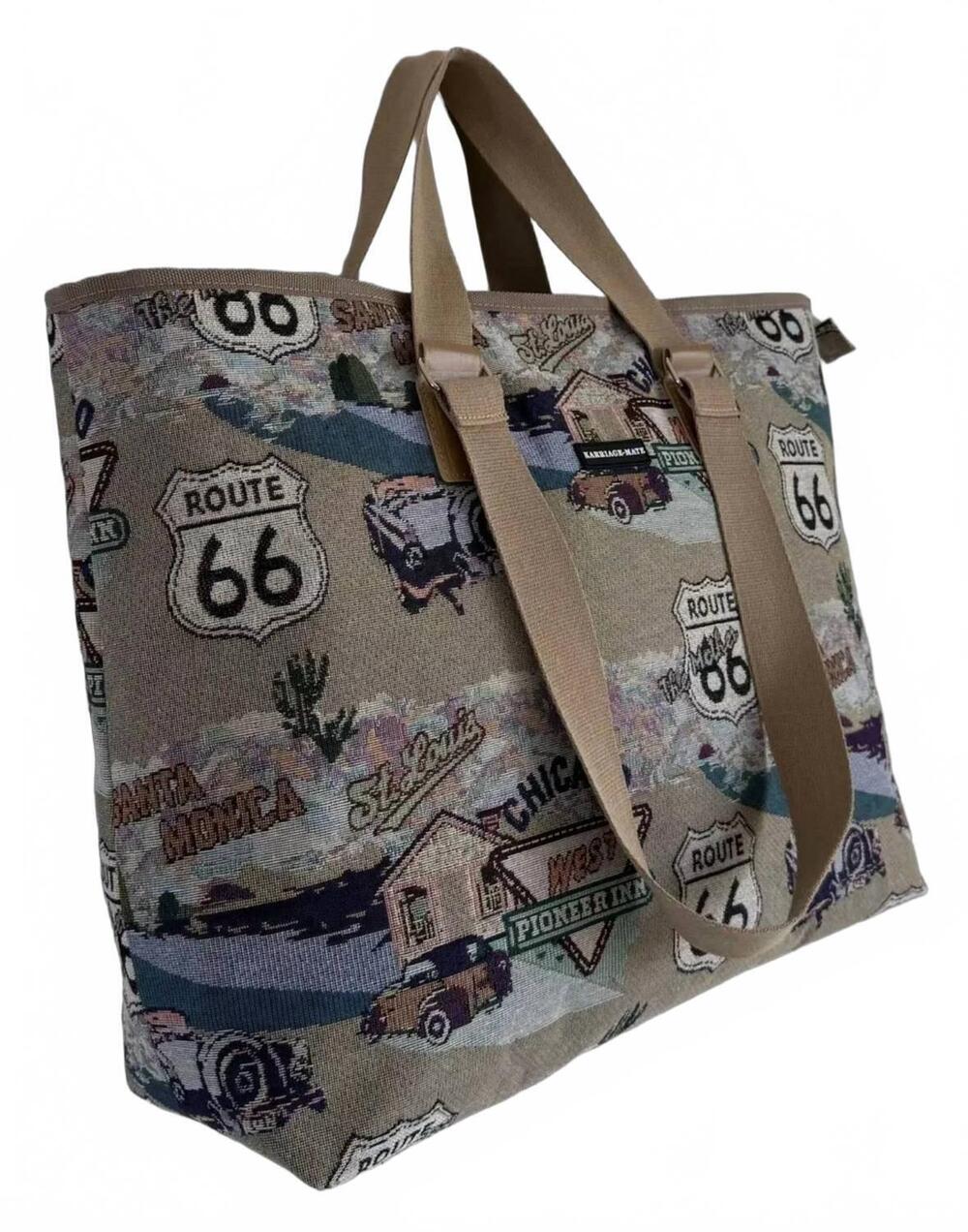 NEW ROUTE 66 women's travel tote bag in beige